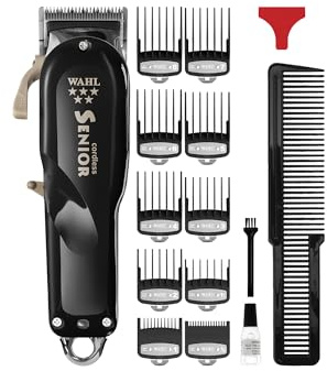 Wahl 5 Star Cordless Senior Clipper, Professional Hair Clippers, Pro Haircutting Kit, Clippers for Thick Hair, Taper Lever, Fading, Close Cut, Powerful Motor, Cordless, Lightweight, Barbers Supplies