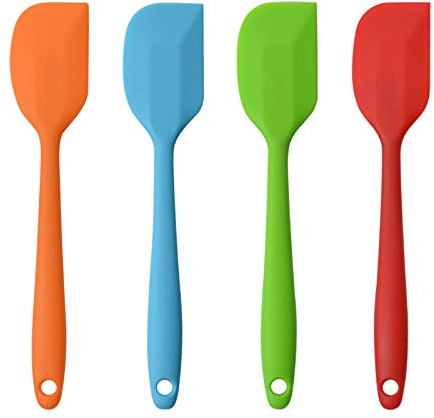 Silicone Spatulas, 11 inch Rubber Spatula Heat Resistant Seamless One Piece Design Non-Stick Flexible Scrapers Baking Mixing Tool (4 Piece)