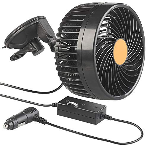 Lescars 24 Volt Ventilator Lkw: Lkw- & Kfz-Ventilator f. 24-V-Anschl., stufenlose Geschwindigkeit, 12W (24V, für Auto, Zubehör)