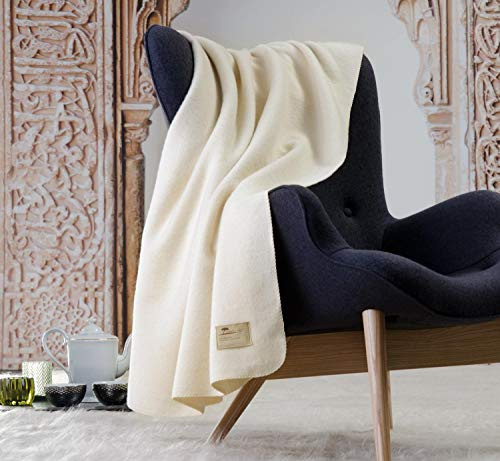 Wohnen & Accessoires GmbH & Co. KG - Coperta in cashmere Mongolia, 150 x 220 cm, colore: Bianco