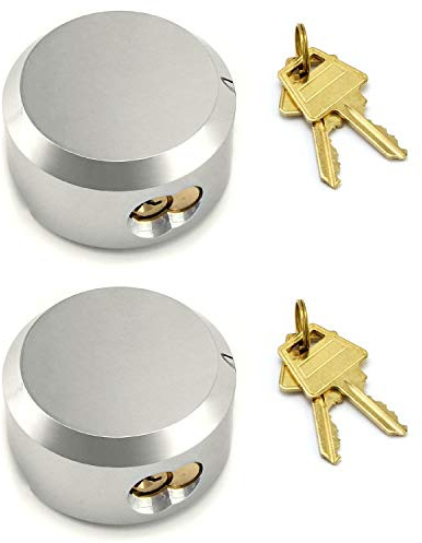 QWORK Hockey Puck Lock, 2-7/8 Trailer Door Lock, Keyed Differently, 2 Pieces