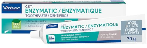 Virbac Pasta de Dientes Enzimática para Perros y Gatos – Sistema C.E.T. Antisarro – Contra la Placa y el Mal Aliento – Sabor a pollo - 70 g