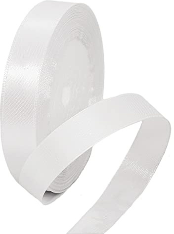 HONGCI 22m Nastro Bianco 15mm,Nastro Raso Nastrino Bordeaux Nastri Regalo Nastro Satin,Fiocco Nastro per Pacchi Regalo,Artigianato,Bomboniere,Bouquet,Natale,Feste di Compleanno Matrimoni Decorazioni