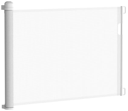 XMTECH Rejilla para puerta extensible, protección para escaleras, para niños y perros, para interiores y exteriores, 0-180 cm, blanca