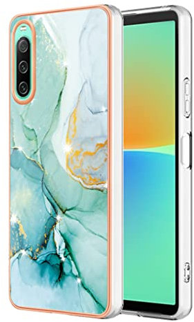 SEAHAI Hülle für Sony Xperia 10 IV, Bunte Muster Ultra Dünn Glänzend Weich Silikon TPU Stoßfest Handyhülle Cover Flexibel Handytasche Schutzhülle - Grün