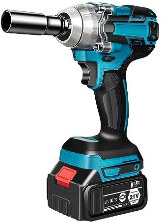 Juego de destornilladores de impacto con batería, 1/2 pulgadas, 320 N, compatible con Makita 18 V, con gancho (sin batería)