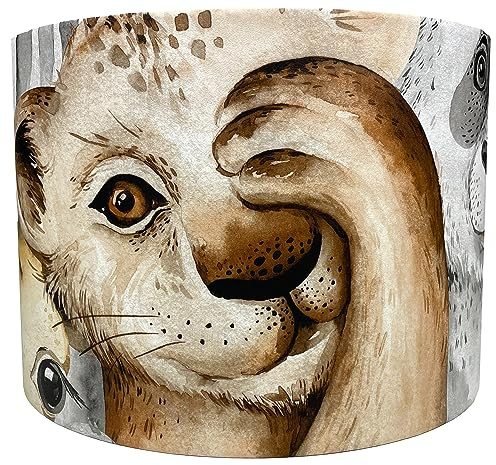 Kids Jungle Animal Lampshade Ceiling Light Shade Boys Girls Lion Elephant Giraffe Safari Nursery Bedroom Accessories Room Decor