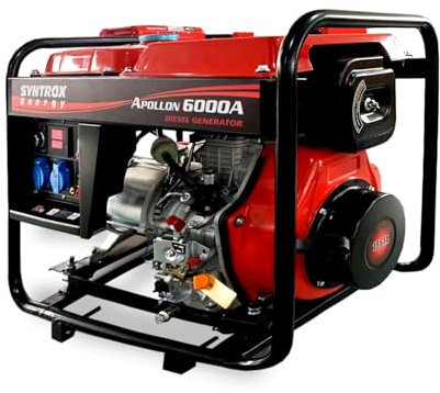 Syntrox Stromerzeuger, Notstromaggregat, Amiro, 220 Volt, 4,6 kW, 5,0 kW, Dieselgenerator, 12,5L Kraftstofftank, Diesel Notstromgenerator, Umweltfreundlich, Powerstation