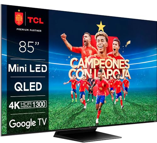 TV QLED Mini LED TCL 85C805 215 cm 4K UHD Google TV Aluminium brossé