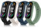 Oumida 4 Stück Armband für Xiaomi Mi Band 5/ Mi Band 6 Armband, Weiches Silikon Ersatzarmband für Amazfit Band 5/ Xiaomi Mi Band 6/ Mi Band 5 Armband (Dunkelblau+Schwarz+Sternenlicht+Kieferngrün)