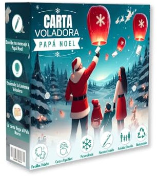 Lanternes Volantes de Noël Biodégradables - Envoyez Votre Lettre au Père Noël avec Ce Kit Magique (Lot de 3)