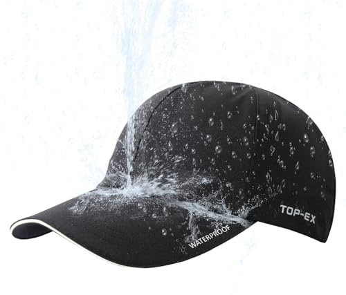 TOP-EX XL/XXL Waterproof Baseball Cap for Running Golf Walking - Sun Rain Cap All Weather Protection UV Reflective Breathable Outdoor Hat Navy