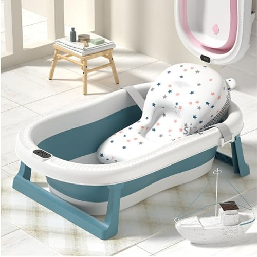 Baignoire Pour Bébé, Détection Intelligente De La Température, Stable Et Antidérapante, Baignoire Pour Bébé Pliable En Matériau Épaissi, Baignoire Pour Bébé Portable Pour Tout-petits Enfants