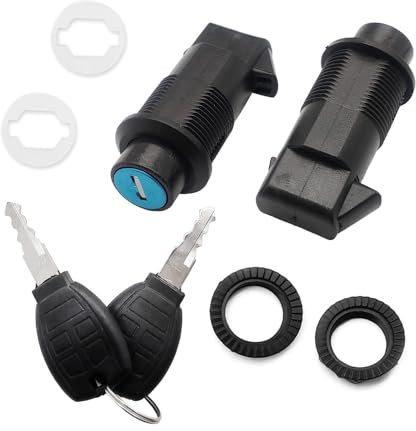 MADAT Juego de 2 cerraduras universales RS para alforjas de motocicleta, para Harley, Honda, Yamaha, Kawasaki, Suzuki, 2 cerraduras negras con llave