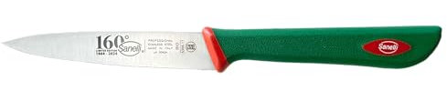 Sanelli Premana Professional Spelucchino seghettato, Coltello da Cucina 11 cm, Manico Ergonomico Verde, Edizione Limitata 160° Anniversario