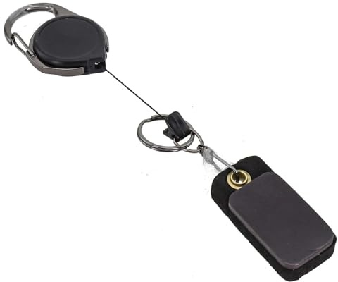 MoSundi Llavero de espuma con gancho de pesca con mosca con cuerda retráctil, negro, metal y material EVA, herramienta práctica para pesca con mosca