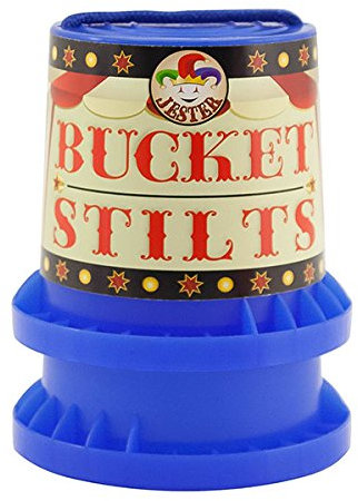 Indy - Jester Bucket Stilts, Eimerstelzen, Topfstelzen, Laufdollis, Laufstelzen, Kinderstelzen, Kinder-Becherstelzen, Laufbecher, Ausgleich Stelzen für Kinder (Blau)