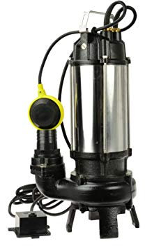 BSD Pompe d'évacuation pour Eaux Usées, Pompe Submersible, Pompe Immergée avec Broyeur et Flotteur, Corps en Nickel/Fonte - Pompe pour Eaux Chargées - 1500W, 23 000L/h, 17,5m Hauteur de Refoulement