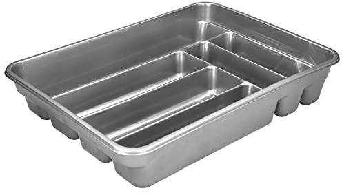 Cubertero Plastico Para Cajon. Color Plata 40x30x7 cm.