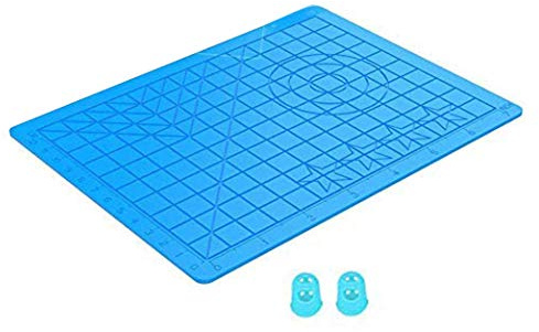 XLKJ 3D Stift Silikonmatte, 3D Druckstift Vorlage, 3D Stiftsilikonmatte mit Silikon Fingerkappen 3D Zeichenschablonen für Kinder, Erwachsene