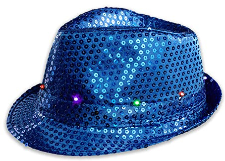 Sombrero Fedora LED intermitente - The Glowhouse (azul)