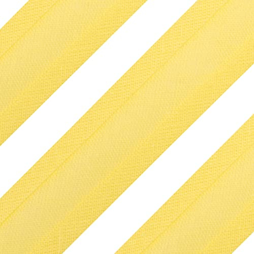 Realm Bias Binding Tape, Cotton, 1 Inch / 25mm - 5 Metres (Yellow)
