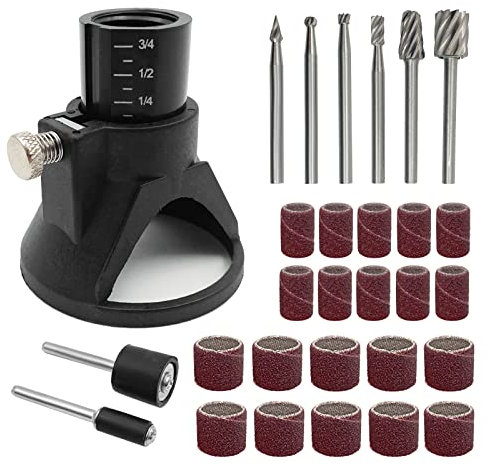 LYFJXX Lots Rotary Multi Tool Cutting Guide Hss Router Drill Bits Attachment Small Electric Grinding Sandpaper Combination Accessories