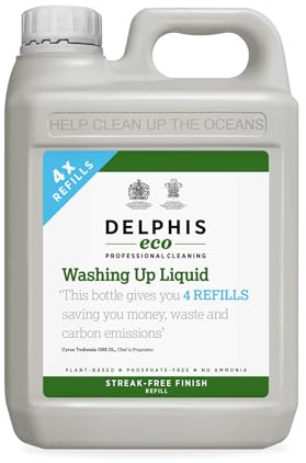 Delphis Eco Washing Up Liquid 2L Refill | Natural Washing Up Liquid | Eco Friendly Washing Up Liquid Bulk Buy | 2 Litre refill