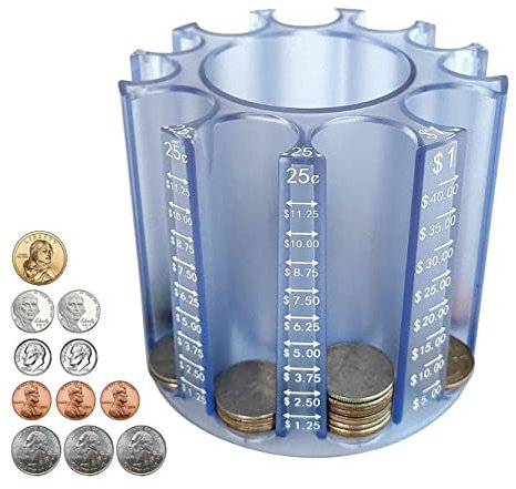 Byteen8 Münzzähler Münzsortierer,Stifthalter + Münzhalter als Schreibtisch-Organizer,Münzverpackungen Münzbank Store 500 Stück,kreative Geschenke für Kinder & Familie