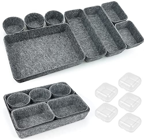 13 Stück Schreibtisch Schubladen Organizer, Büro Schubladen Organizer, waschbare Filz Aufbewahrungsbox für zu Hause, Schminktisch Make-up Organizer, Wohnzimmer Container für das Ordnungssystem