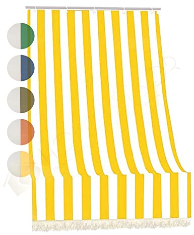 Tenda da Sole da Veranda e da Giardino in Tessuto Resistente, Ombreggiante, Idrorepellente, Protezione dai Raggi UV - Tenda a Caduta Fantasia Rigata (200x300 cm, Giallo)