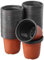 KEILEOHO Lot de 200 pots de fleurs en plastique de 10 cm, petits pots de fleurs, ronds, pour semis, transplantation, semis, rouge brique