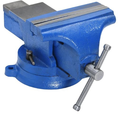 vidaXL Tornillo de banco hierro fundido azul 150 mm