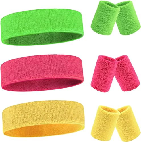 SULOLI - Bandeau de Sport pour Tous Âges - Mixte - Multisports - Jaune, Vert, Rouge - Taille Normale