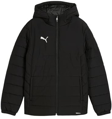 PUMA Jungen Teamadditions Hooded Padded Jacket Jr Übergangsjacken, PUMA Black, 164 EU