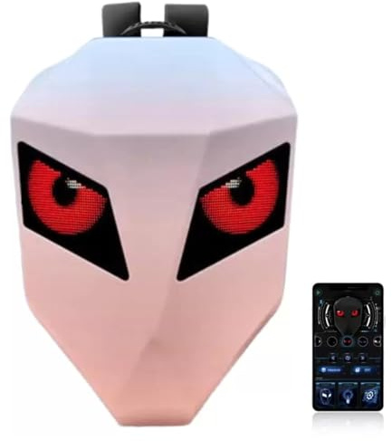 LED Motorcykel Ryggsäck, Hard Case-ryggsäck med Programmerbar Skärm, Vattentät Väska med Stor Kapacitet LED-ryggsäck Bärbar Datorväska för LOY EYES APP (Rosa)