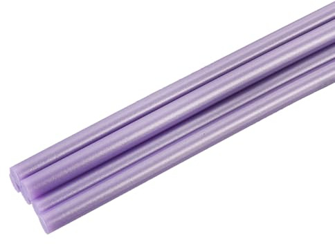 Kvartsman 6 stycken 7 mm x 200 mm varmklisterpinnar mini limstift för limpistol, limpinnar för reparation konst dekorera gör-det-själv hantverk, metallisk lila