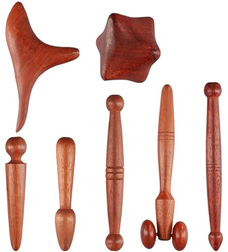 7 Pièces Appareils de Massage Points de Déclenchement en Bois, Trigger Pieds Bâtons Musculaire, Acupressure Point Stick, Stylo d'Acupression, Visage pour Relaxation des Cou épaules et Bras