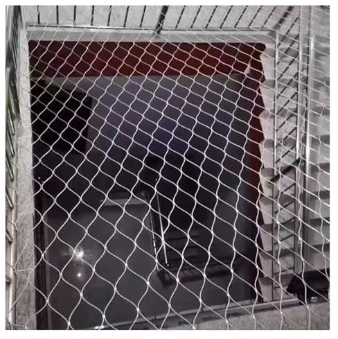 DTVEW Malla de Cuerda de Acero Inoxidable 304 Malla Metálica de Acero para Jardín 10cm/2mm Nueva Malla de Protección Plantas Malla de Seguridad Vallas(2.5x15m)