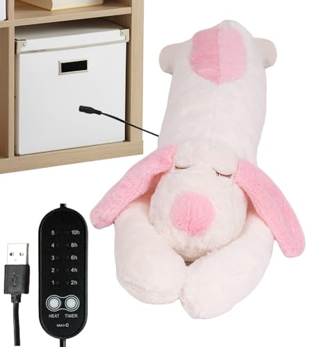Heat Pad Stuffed Animal,Heatable Dog Plush - USB Electric Stuffed Animal with Automatic Shut-Off Adjustable Temperature Heating Pad for Shoulder Neck Back Belly Comfort Girls Kids Adults
