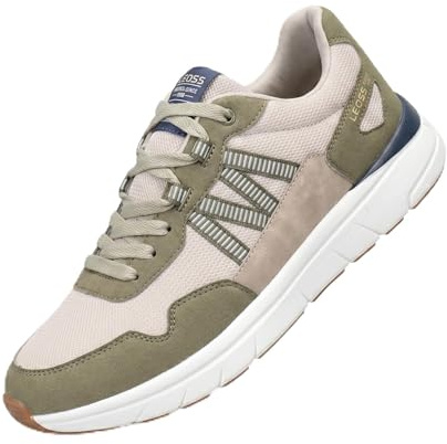 LEOSS ORIGINAL Scarpe Casual Business Uomo Sneakers Morbide Facile da Pulire Traspiranti Leggere Uscite Lavorative (Verde, 44 EU, MLE260287-15)