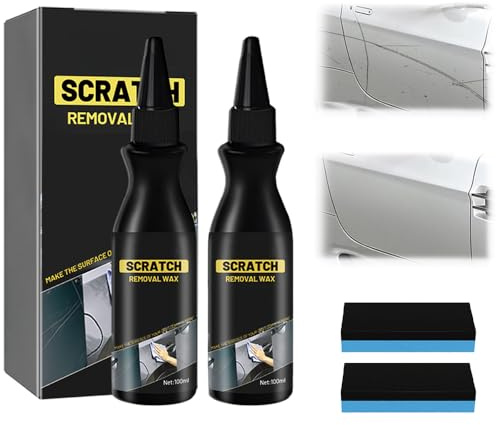 Efface Rayure Profonde Voiture, 2026 Produit Efface Rayure Voiture Car Scratch Remover Avec Eponge, Modèle Crème de réparation de Rayures de Voiture Efface Rayures Anti-Rayures Pâte Réparation (2Pcs)