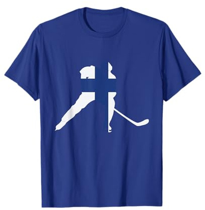 Finland Ice Hockey Shirt Fin Player Finnish Team Stick Puck T-Shirt
