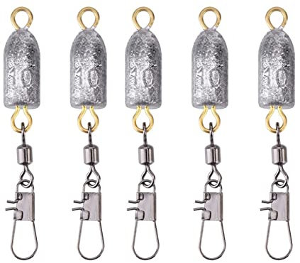 5 Teilige Angelsenke, Angelgewichte und Bleisinker mit Interlock Schnappverbindern für Süßwassersalzwasser(10g)