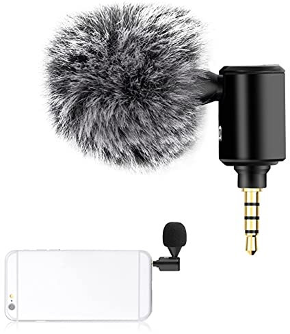 Hensych 3.5mm Jack Mobile Phone Single Directional Adjustable Microphone(Black)