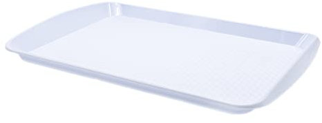 CABLEPELADO Bandeja Rectangular de Plástico para Fast Food y Comida Rápida, para Servir Desayuno, Apta para el Lavavajillas, 46x30 cm, Blanco