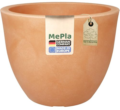 MePla Siena - Pot de fleurs rond - Résistant aux intempéries - Résistant aux UV - Diamètre 40 cm - Terra
