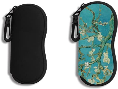 Lot de 2 étuis à Étui à Lunettes Lunettes de Soleil Pochette Souple Avec Clip de Ceinture étui à Lunettes Ultra Léger en Néoprène à Fermeture éclair Lunettes de Soleil Imprimées pour Hommes et Femmes