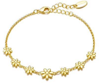 Philip Jones 18k Gold Plated Daisy Bracelet