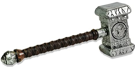 Wikinger Hammer | Thors Hammer Mjölnir als Kostüm Zubehör | Streithammer für Wikinger, Barbar & Thor Kostüm | Requisite für Karneval, Fasching & Halloween | für Erwachsene & Kinder